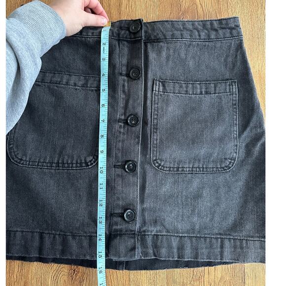 Free People Black Button Jean Skirt Size 28 - Picture 3 of 6